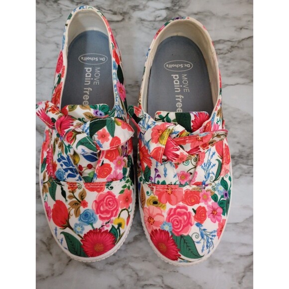 Comfortview The Anzani Slip On Sneaker Floral with Cute Tie Size 8W - Picture 2 of 11